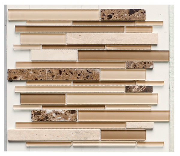 Glass & Stone Mix Strip Beige