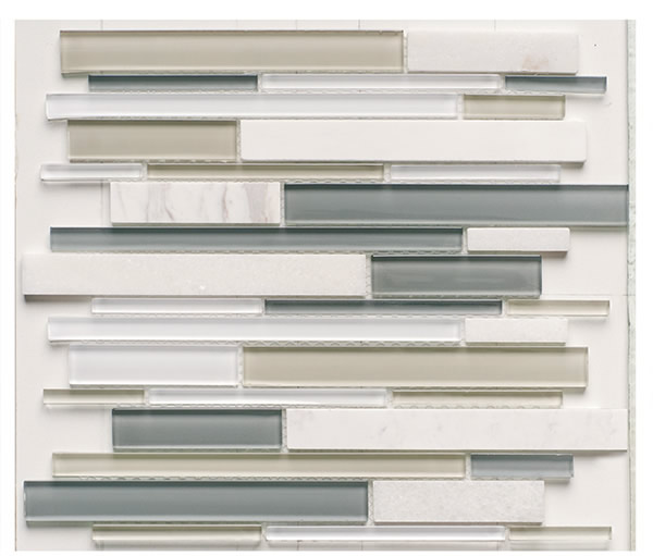  Glass & Stone Mix Strip White