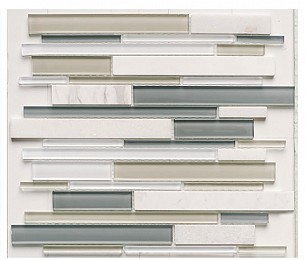  Glass & Stone Mix Strip White