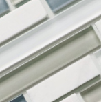 Стъклокерамична мозайка Glass & Stone Mix Strip White